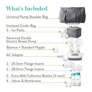 whats included - evenflo double electric breastpump